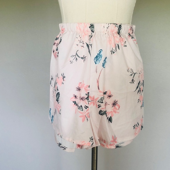 Pjs Top and Shorts Medium Pink Floral - Picture 3 of 6
